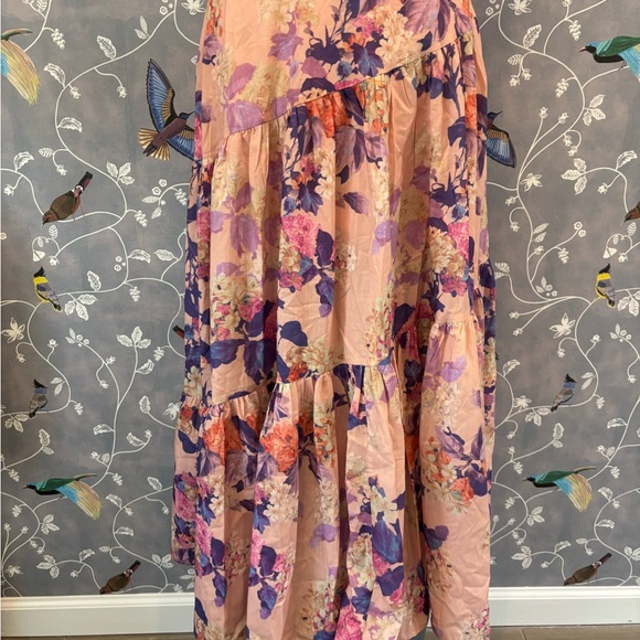NWT Hello Molly Summer Girl Maxi Strapless Floral Peach Dress women XS - Picture 8 of 16